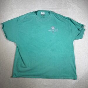Rainforest‎ Cafe Nashville Graphic T Shirt Teal XXL Beach Palm Tree Vacation